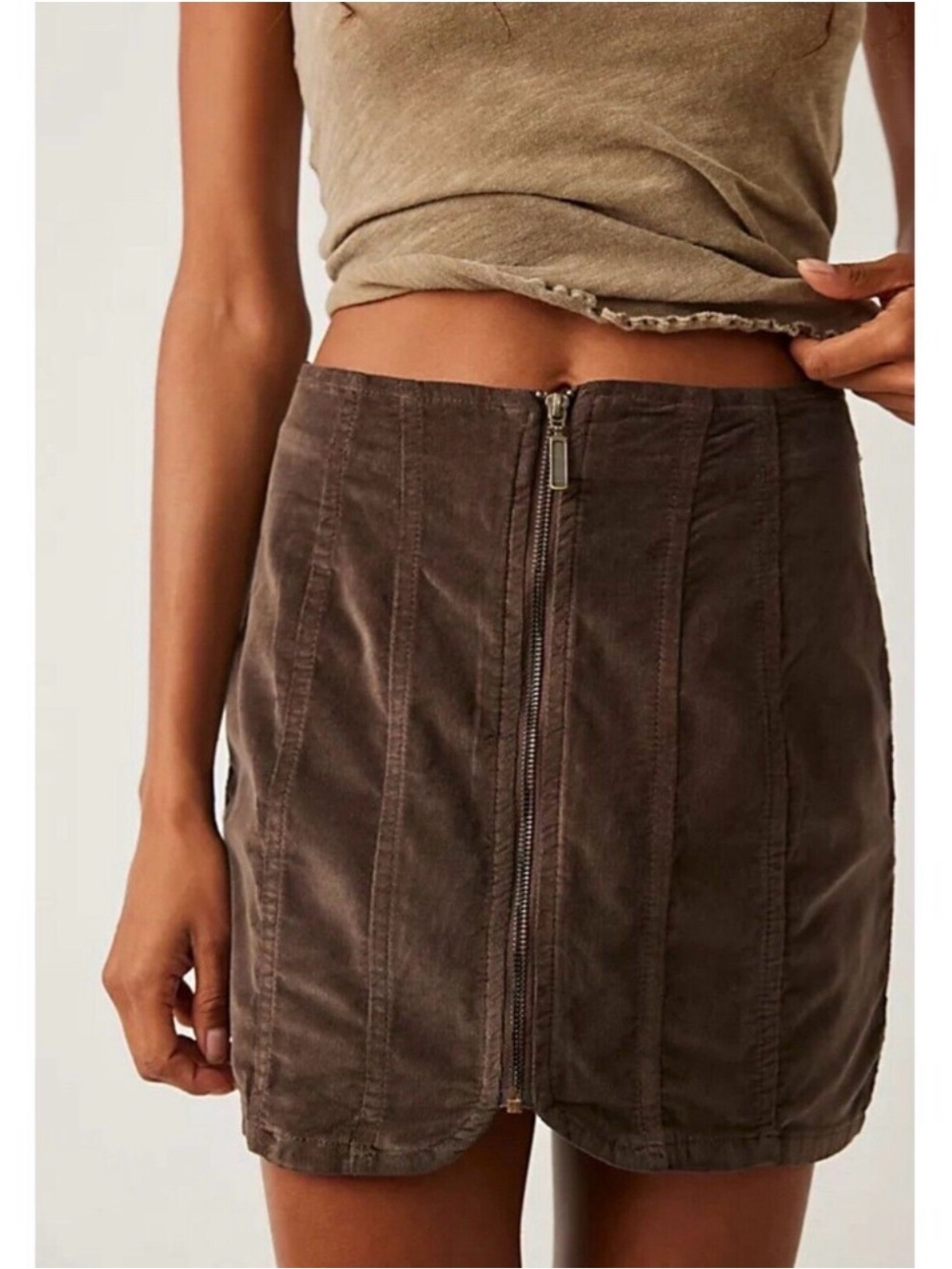 Free People We The Free Layla Cord Corduroy Mini Skirt Espresso brown Size 10